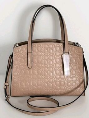 Coach Charlie Carryall 28 Taupe Crossbody/Shoulder With Dust Bag